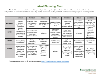 Meal Planning Chart Template, Page 2