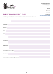 Document preview: Event Management Plan - Hastings Borough, United Kingdom