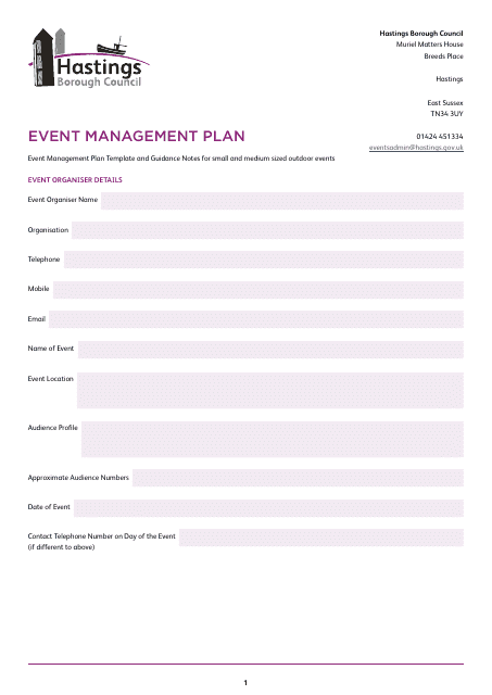 Event Management Plan - Hastings Borough, United Kingdom