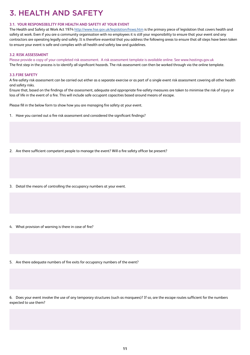 Event Management Plan - Hastings Borough, United Kingdom, Page 11