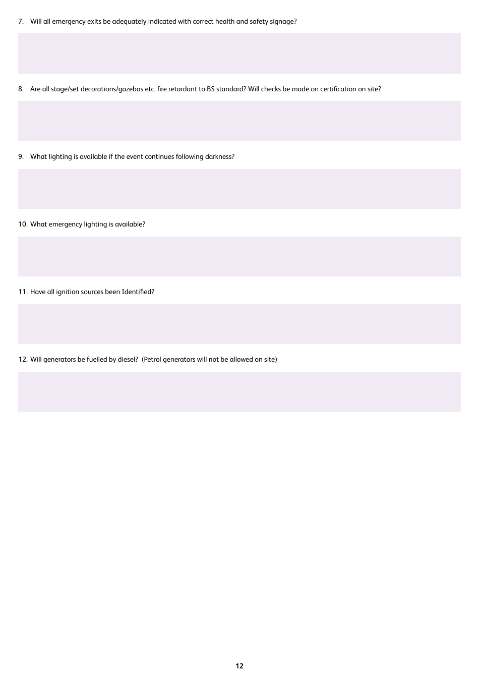 Event Management Plan - Hastings Borough, United Kingdom, Page 12