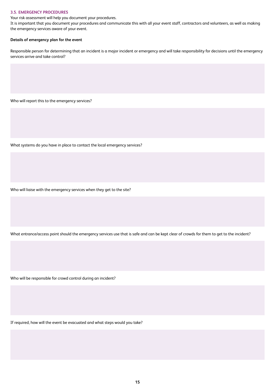 Event Management Plan - Hastings Borough, United Kingdom, Page 15