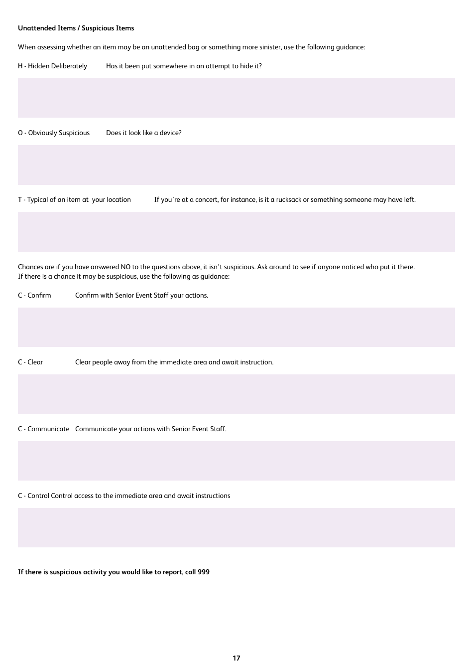 Event Management Plan - Hastings Borough, United Kingdom, Page 17