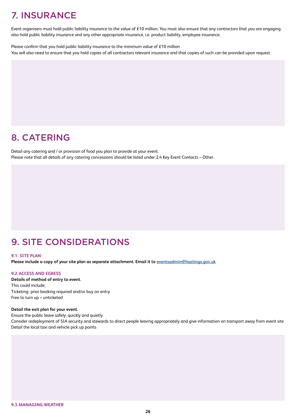 Event Management Plan - Hastings Borough, United Kingdom, Page 26
