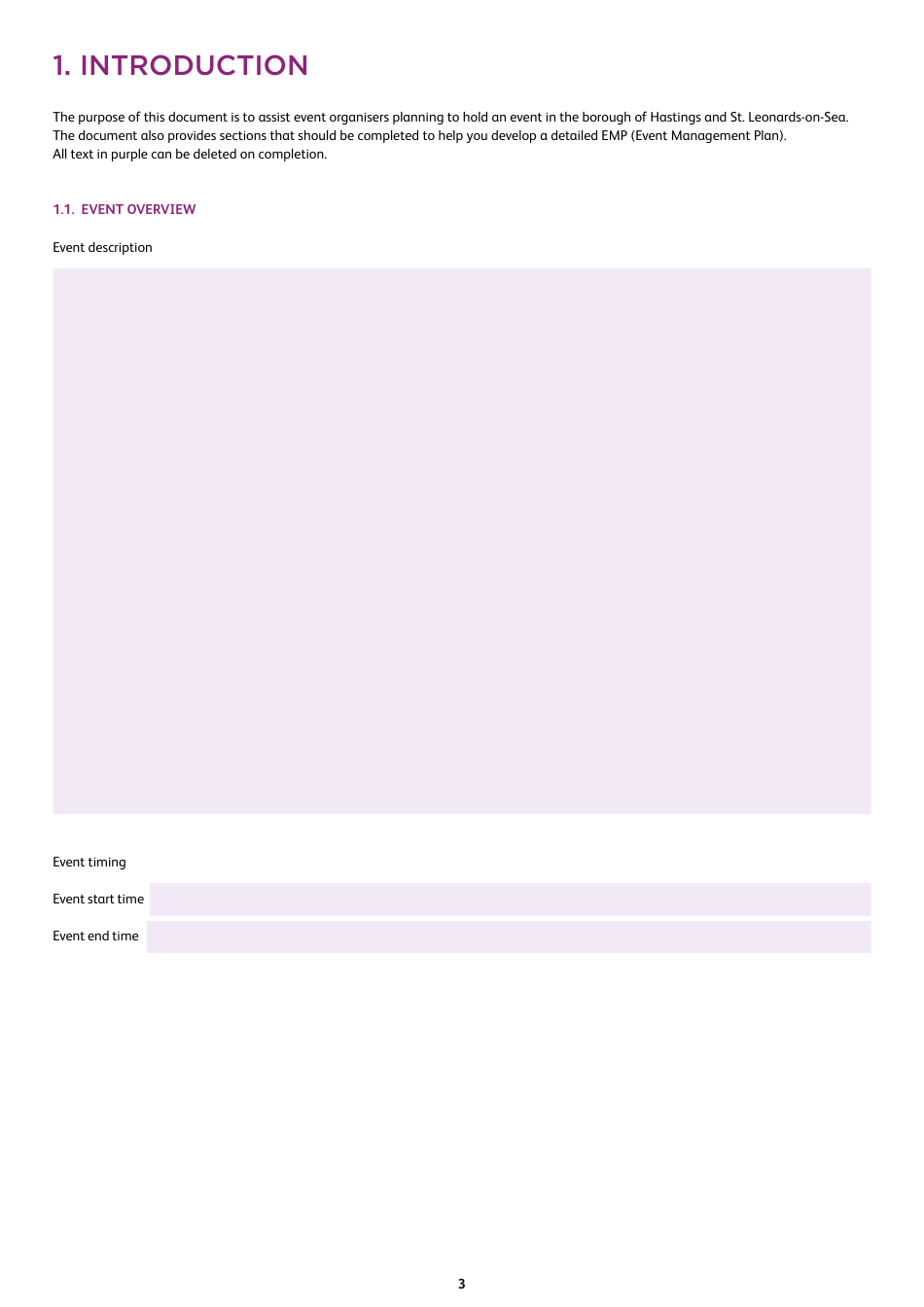 Event Management Plan - Hastings Borough, United Kingdom, Page 3