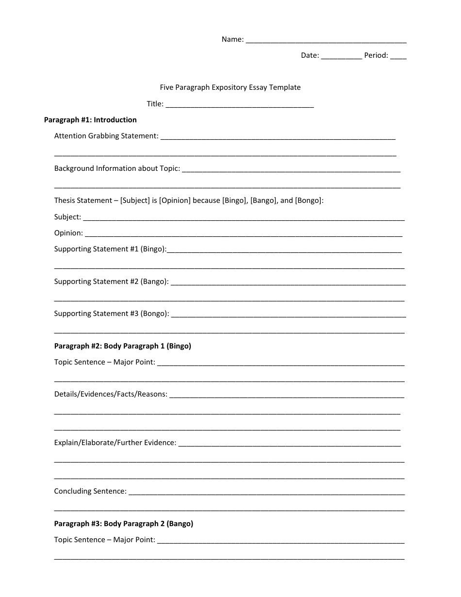 expository essay template 5 paragraph