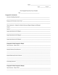 Five Paragraph Expository Essay Template
