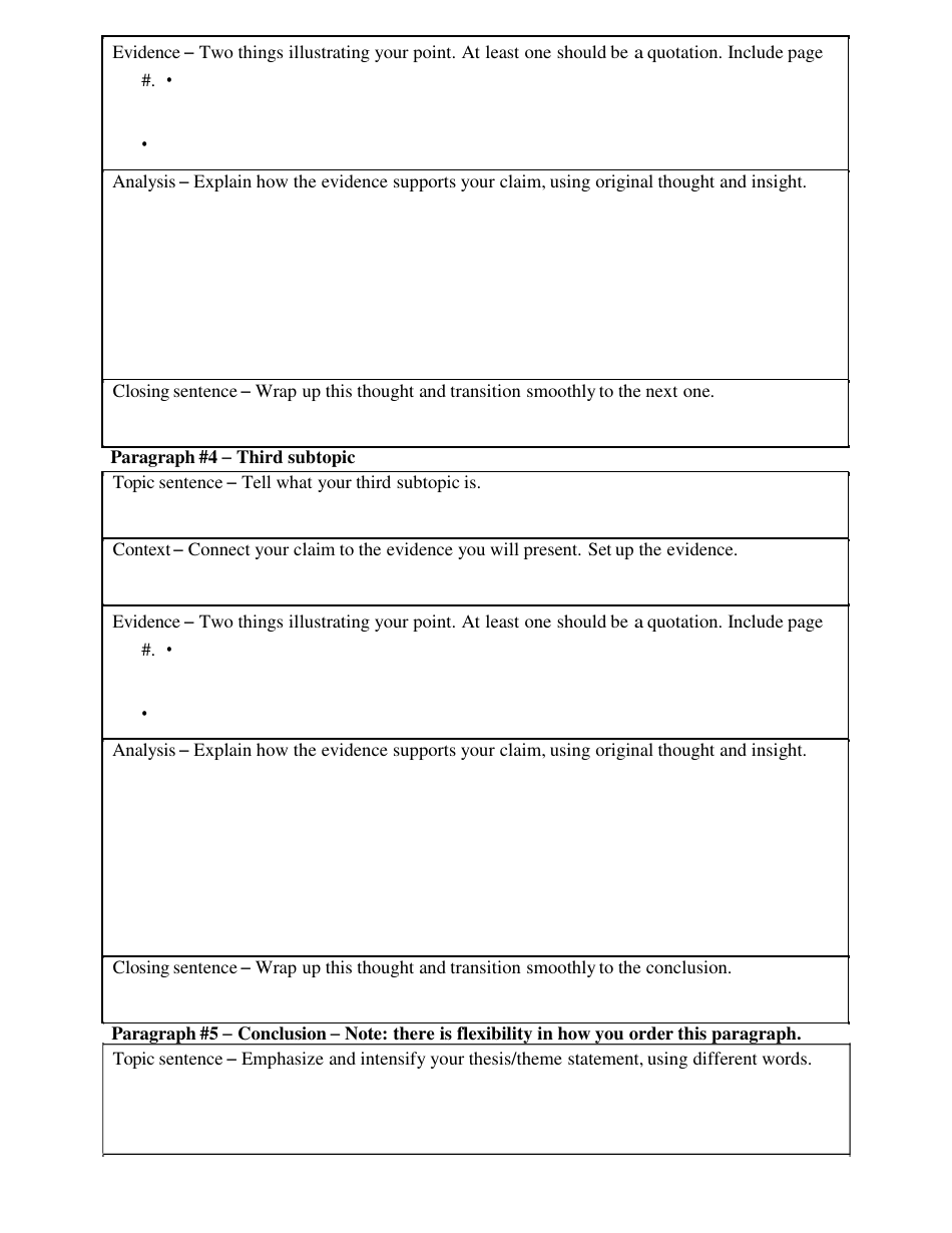 expository essay outline template