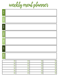 Document preview: Weekly Meal Planner Template - Green