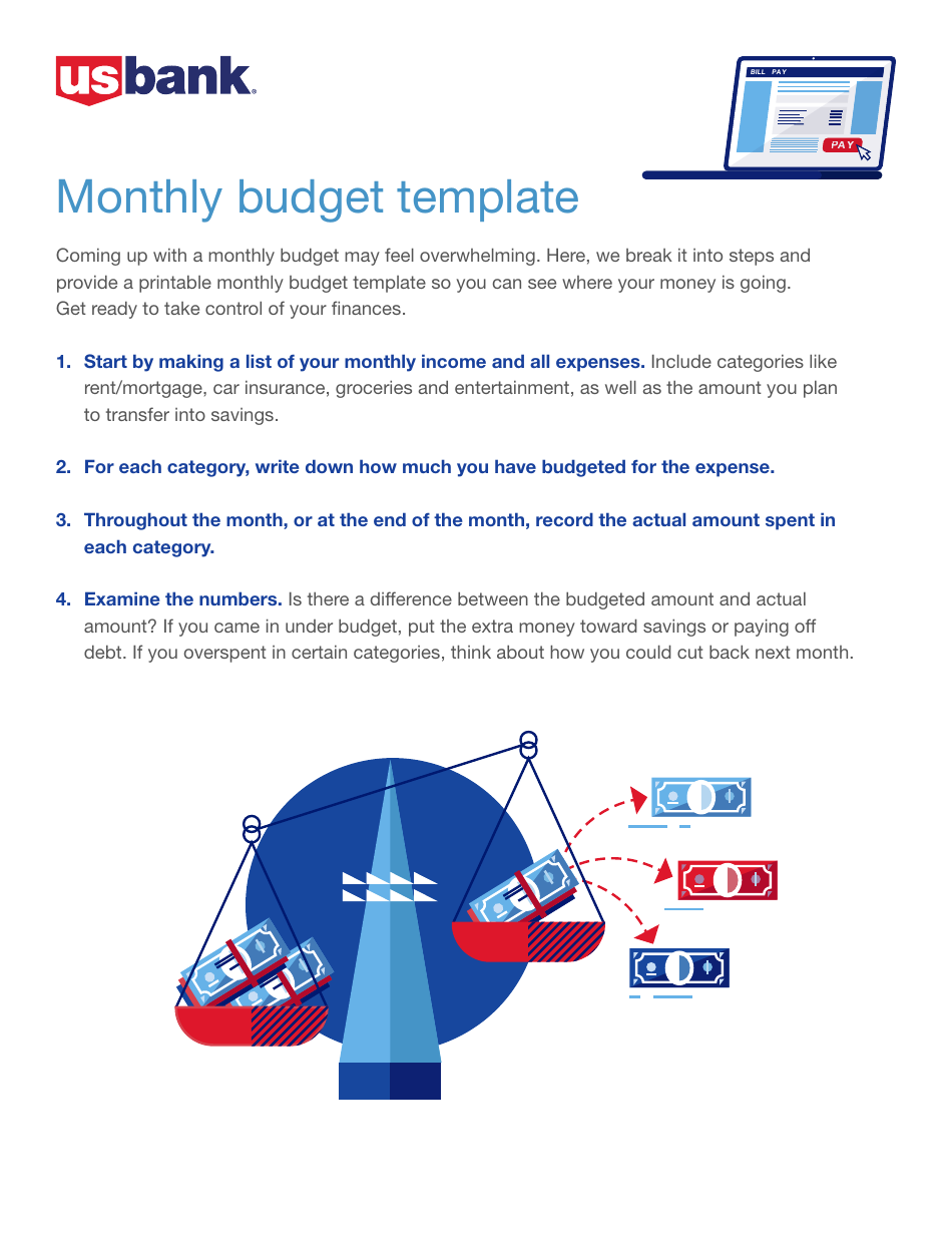 Monthly Budget Template Download Printable PDF Templateroller