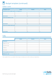 Budget Template, Page 2
