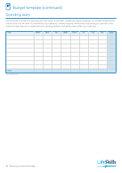Budget Template, Page 3