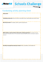 Document preview: Fundraising Activity Planning Sheet