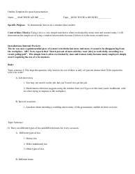 Document preview: Speech Presentation Outline Template - How to Tie a Necktie