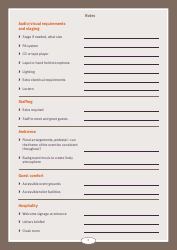 Event Planning Checklist and Tip Sheet - Queensland, Australia, Page 8