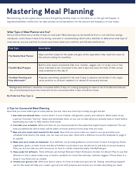 Document preview: Meal Planning Worksheet Template