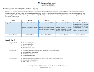5-day Study Plan, Page 3