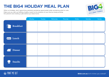 Document preview: Holiday Meal Plan - Big4