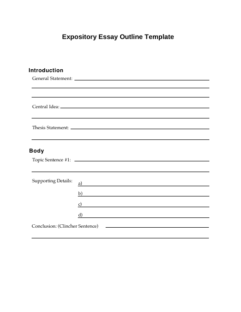 Expository Essay Outline Template - Lined Paper