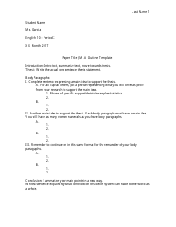 Document preview: Mla Research Paper Outline Template