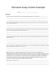 Document preview: Narrative Essay Outline Template - Three Parts
