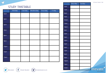 Document preview: Study Timetable