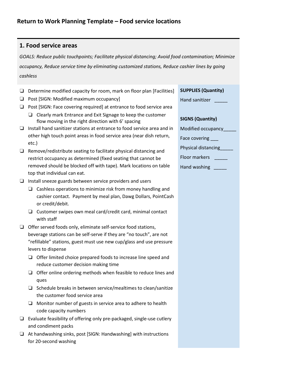 Return to Work Planning Template, Page 7