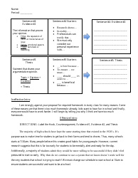 Argumentative Essay Worksheet, Page 2