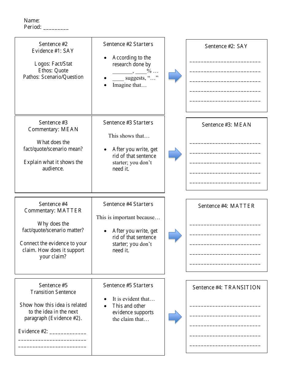 Argumentative Essay Worksheet, Page 5