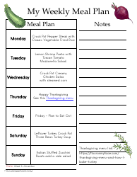 Document preview: Weekly Meal Plan and Shopping List Template