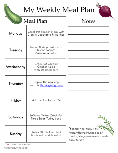Weekly Meal Plan and Shopping List Template