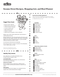 Sesame Street Shopping List and Meal Planner Template, Page 2