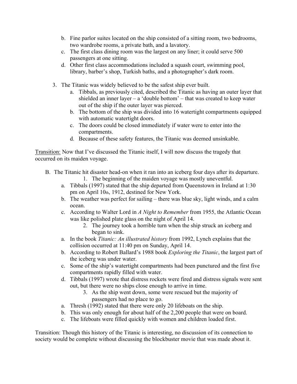 Sample Informative Speech Outline Three Parts Download Printable Pdf Templateroller 6284