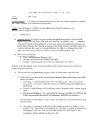 Document preview: Sample Informative Speech Outline - Three Parts