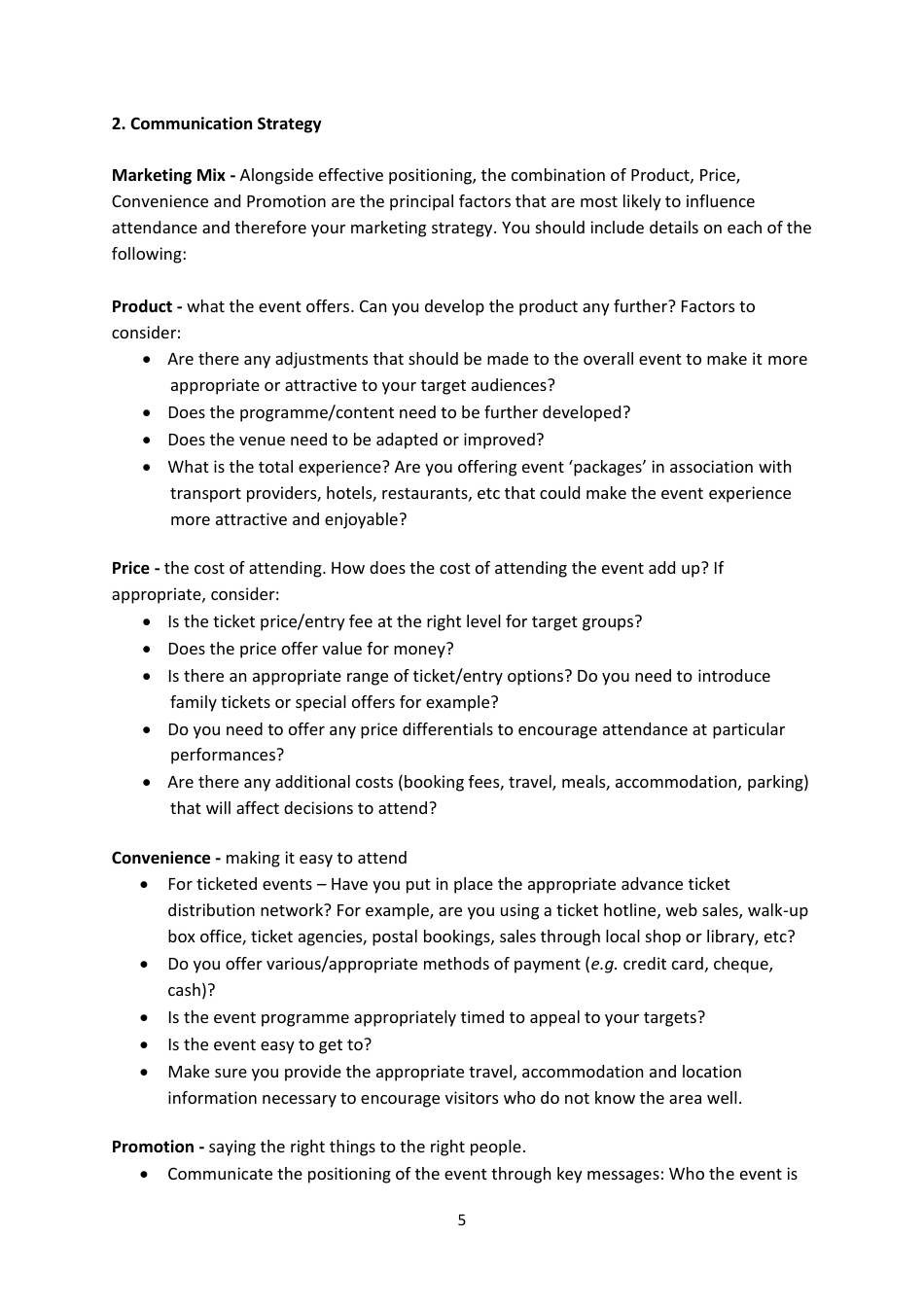 Event Marketing / Pr Plan Template, Page 5