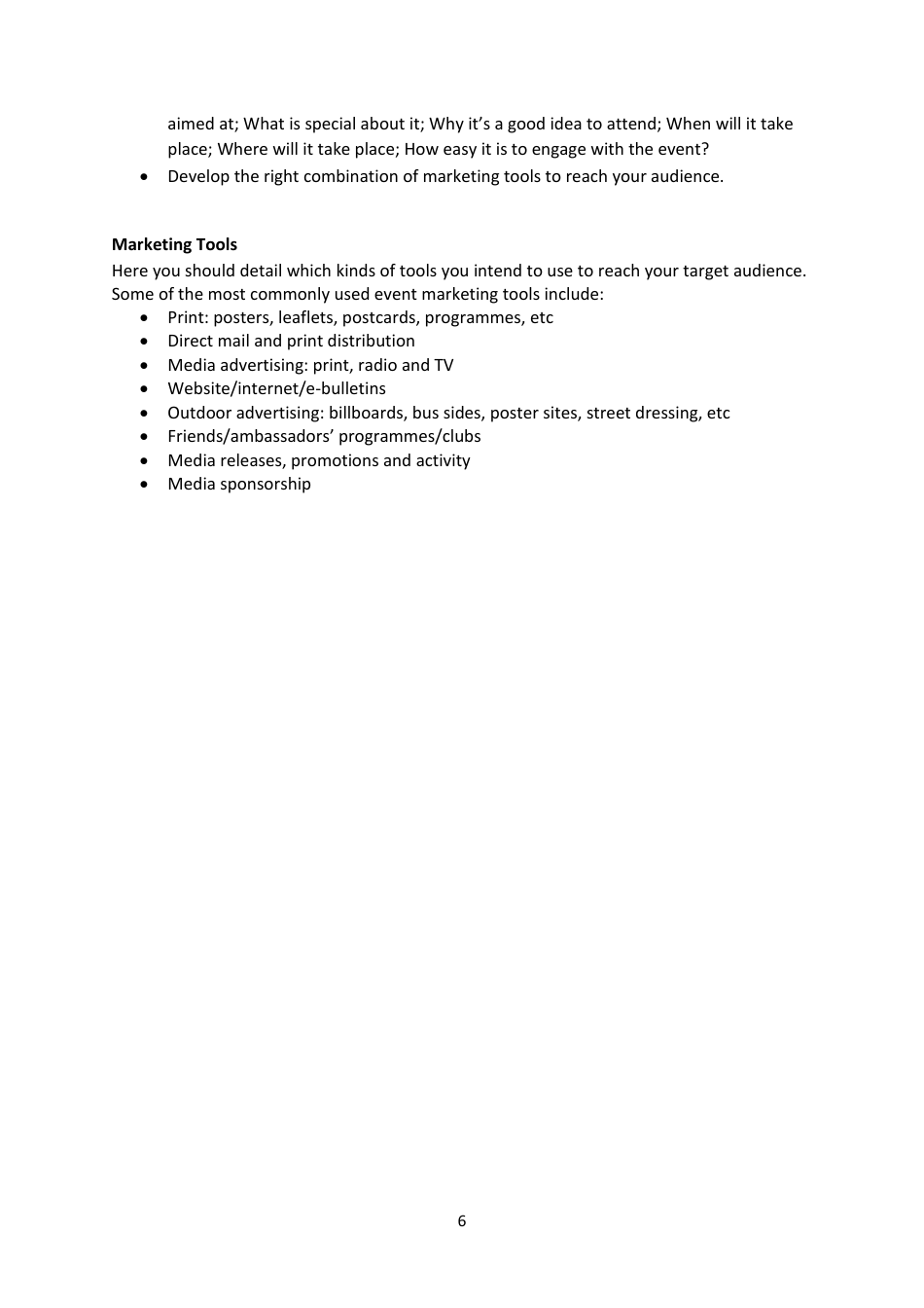 Event Marketing / Pr Plan Template, Page 6