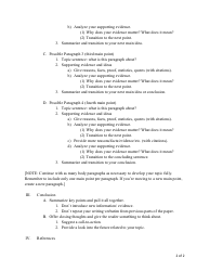 Essay Outline Template - Four Sections, Page 2