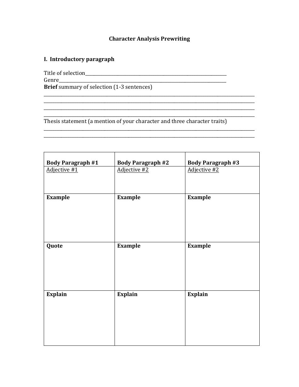 Character Analysis Essay Template Download Printable PDF Templateroller Character Analysis Essay Template Download Printable PDF Templateroller