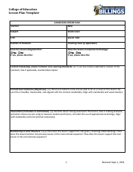Document preview: Danielson Lesson Plan Template