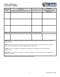 Danielson Lesson Plan Template, Page 3
