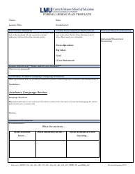 Formal Lesson Plan Template