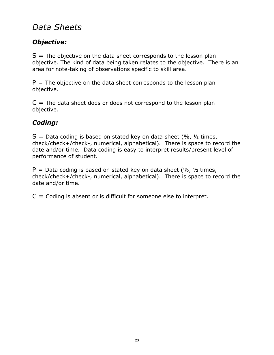 Lesson Plan Template - With Data Sheets, Page 5