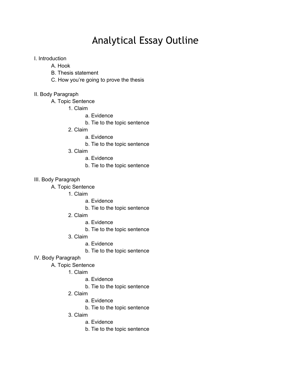 template for analytical essay