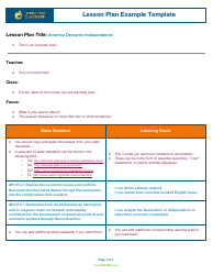 Document preview: Lesson Plan Example Template