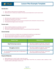 Lesson Plan Example Template, Page 2