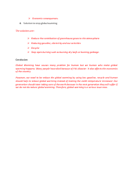 Cause and Effect Essay Outline - Global Warming, Page 2