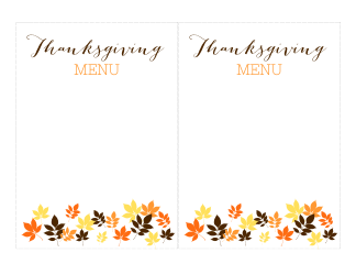 Document preview: Thanksgiving Menu Template