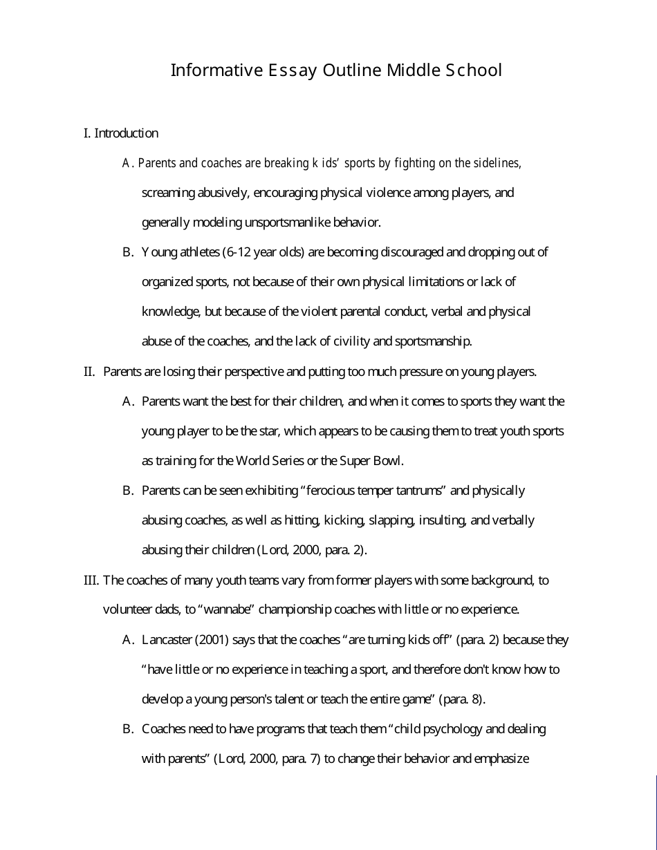 middle school informative essay examples pdf