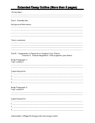 Extended Essay Outline Template