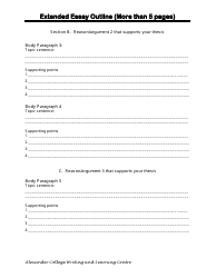 Extended Essay Outline Template, Page 2